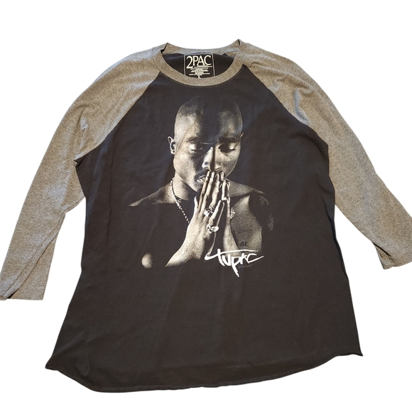 2Pac Other - 2Pac Graphic Long Sleeve Shirt - Black and Gray